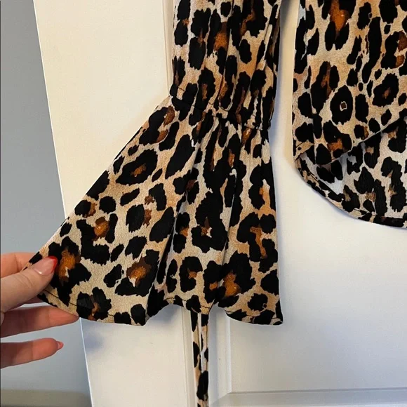 Band of Gypsies Animal Print Flared Sleeve Blouse - Picture 5 of 6